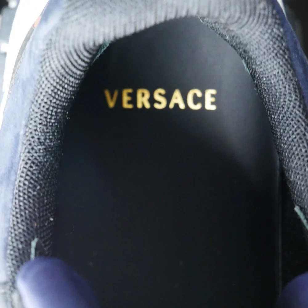 Versace Trigreca Sneakers Mens Nero Bright Orange Blue DSU8094 Size‎ 41 8